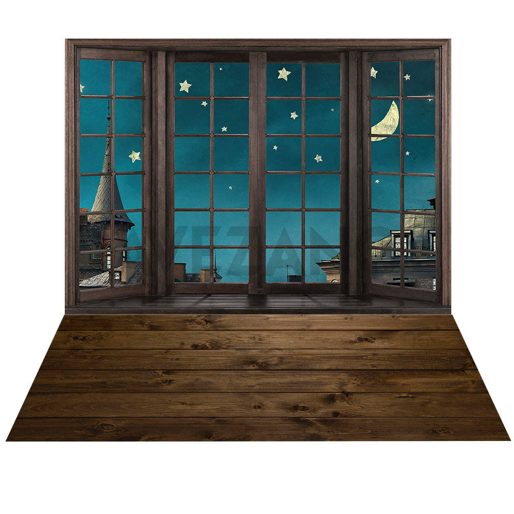 Avezano The Stars Outside the Window 2 pcs Set Backdrop-AVEZANO